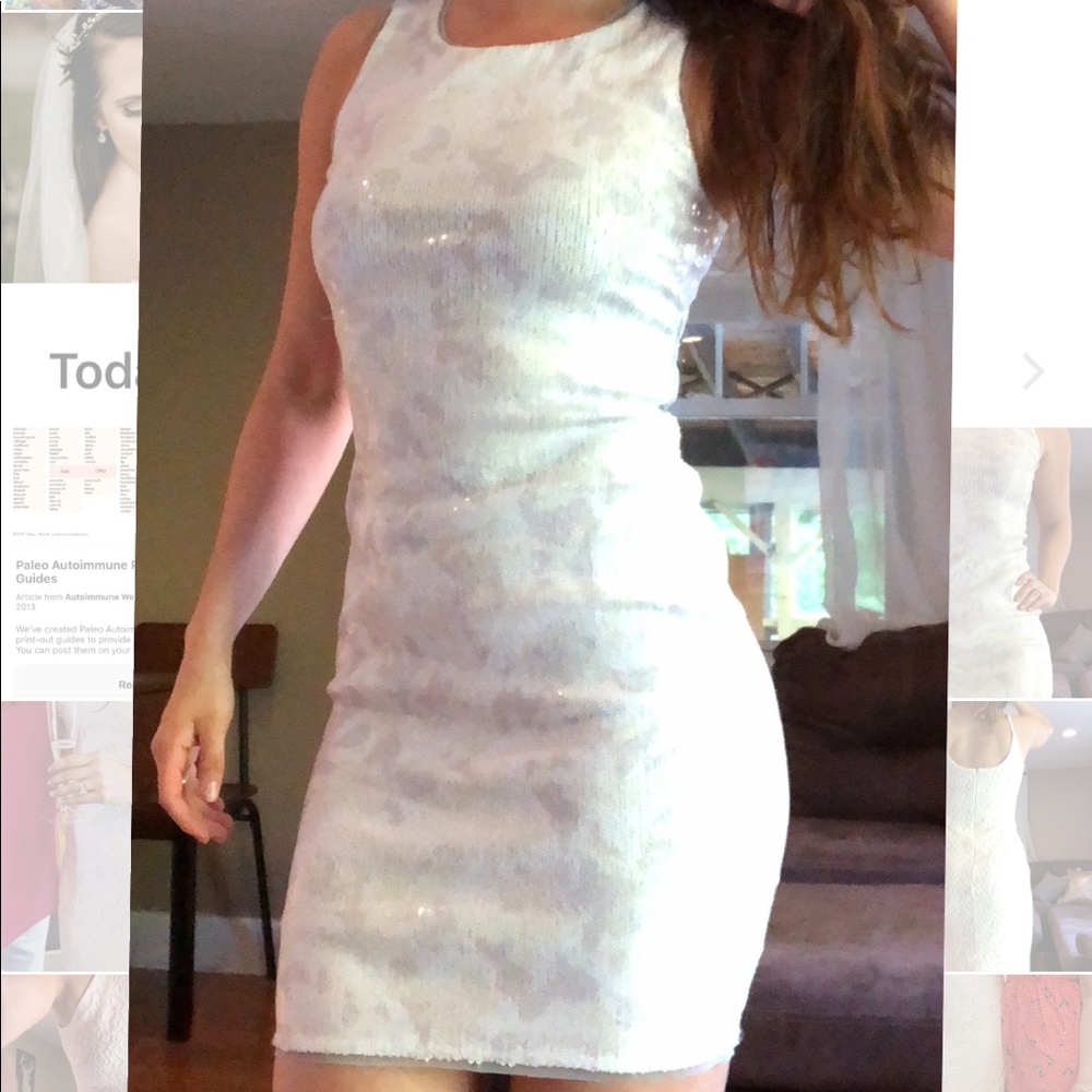 Sequins white dress